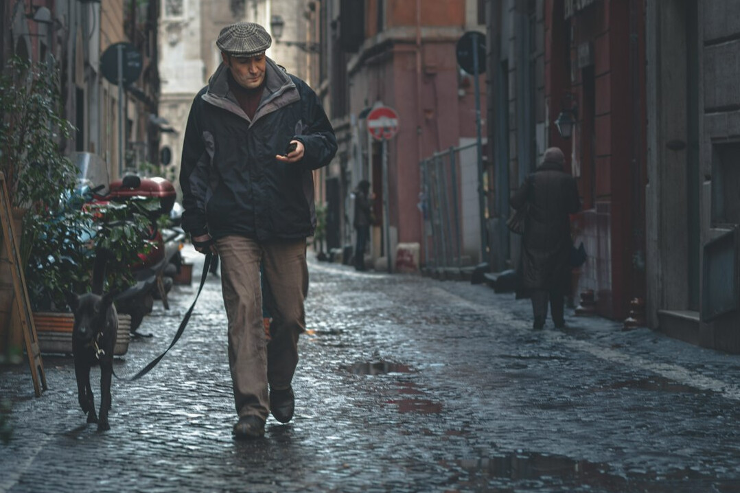 detective walking on street